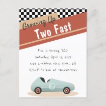 Två snabba biltema - Unik Gult Red Black-inbjudan