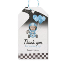 Två Snabba Blå Racingbil Anpassad Foto 2-årsdag