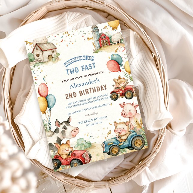 Två snabba Boskap, andra födelsedag Inbjudningar (Skapare uppladdad)