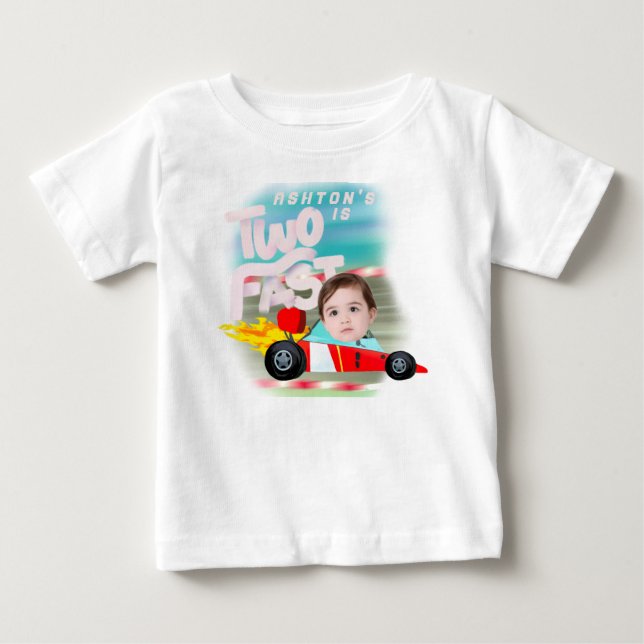 Två snabba födelsedagsfest t shirt (Framsida)