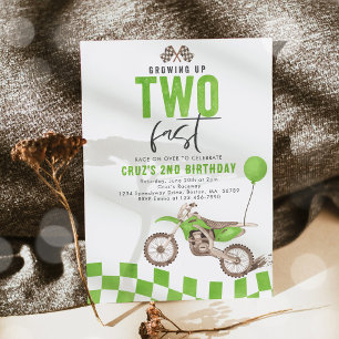 Två snabba Gröntar, Dirt Bike Boy Birthday Inbjudningar