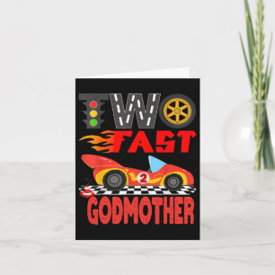 Två snabba gudmor Pit Crew Racing Car Familj Födel Kort