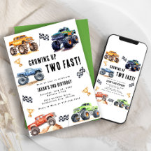 Två snabba monstertruckar 2-års födelsedagsfest