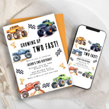 Två snabba monstertruckar 2-års födelsedagsfest