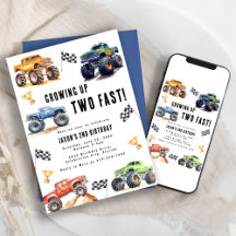 Två snabba monstertruckar 2-års födelsedagsfest