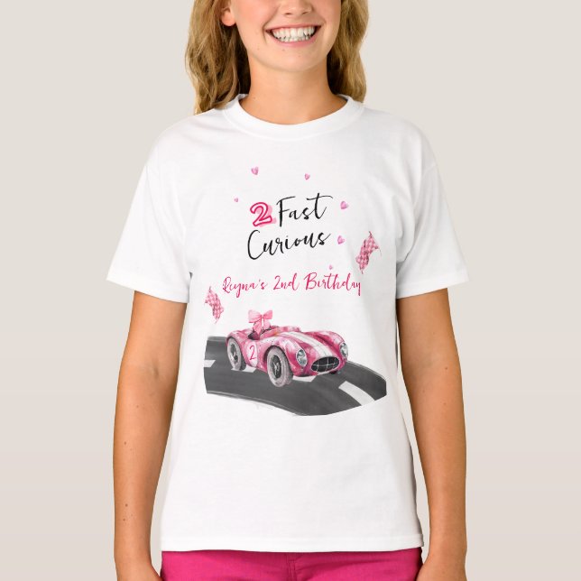 Två snabba nyfikna födelsedag  t shirt (Framsida)