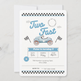 Två snabba pojkar födelsedag inbjudan