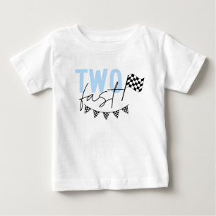 Två snabba racecar 2:a födelsedagshytten t shirt