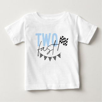 Två snabba racecar 2:a födelsedagshytten t shirt