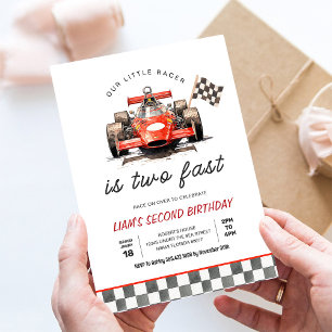 TVA snabba racerbil vintage 2-årsdag Inbjudningar