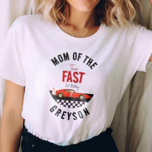 Två Snabba Racing Bil Pojke 2-års Födelsedagsfest T Shirt