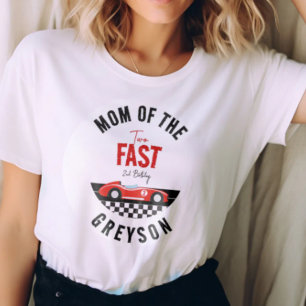 Två Snabba Racing Pojke 2-års Födelsedagsfest T Shirt
