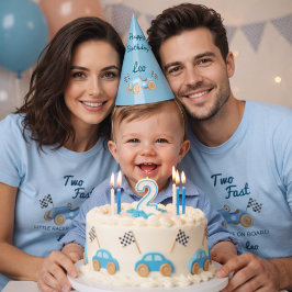 Två snabba tävlingsbil Mamma 2-årsdag Pit Crew T Shirt