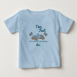 Två snabba tävlingsbilar Pojke 2-årsdag Personlig T Shirt