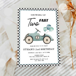 TVA Snabbblå Racingbilar Pojkar 2-årsdag Inbjudningar