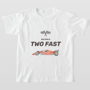 Två snabbgående Tävling-kort andra födelsedagen T- T Shirt