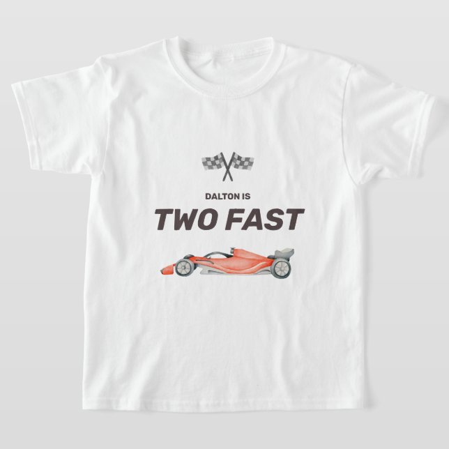 Två snabbgående Tävling-kort andra födelsedagen T- T Shirt (Laydown)