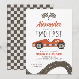 Två snabbröda Tävling-bilinbjudan på födelsedagen Inbjudningar