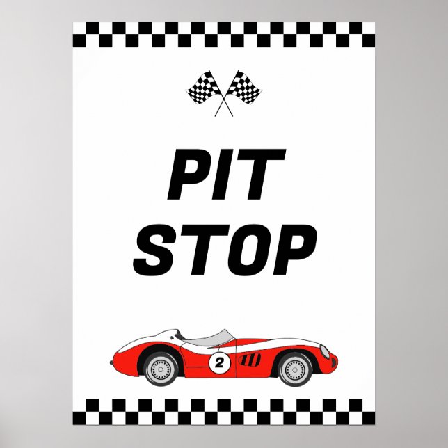 Två snabbrött Vintage Tävling-bilparkens födelseda Poster (Framsidan)