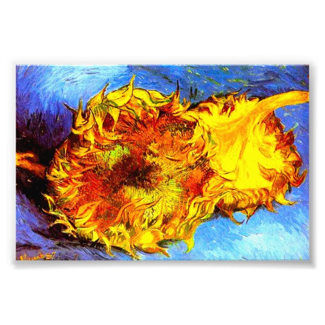 Två snittblommor Van Gogh Fototryck (Framsidan)