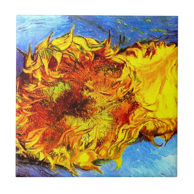 Två snittblommor Van Gogh Kakelplatta (Framsidan)