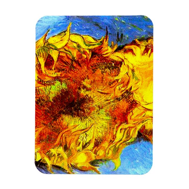 Två snittblommor Van Gogh Magnet (Vertikal)