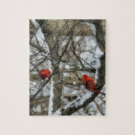 Två snökardinaler pussel