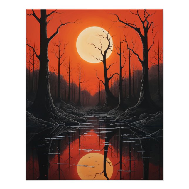 Två Sol i solnedgången Fototryck (Framsidan)