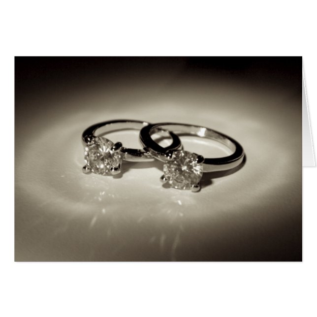 Två Solitaireringar Hälsningskort (Framsidan Horizontal)