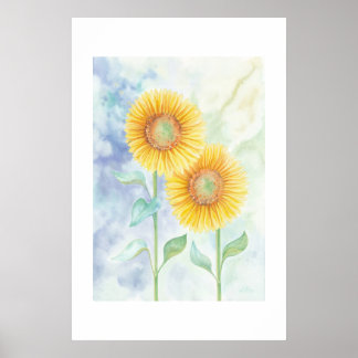 Två solrosor poster