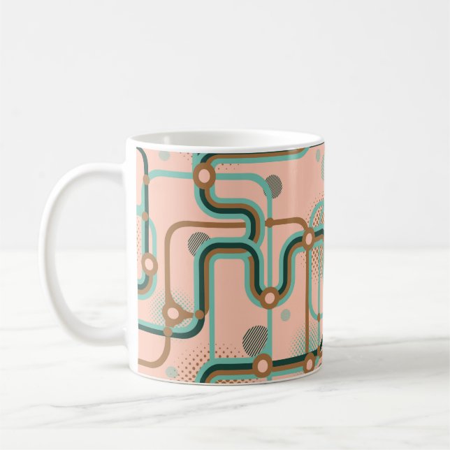 Två sömlösa mönster i olika färg. Abstra Kaffemugg (Vänster)