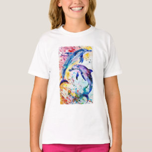 Två söt delfiner t shirt
