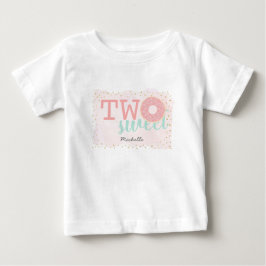 Två söt donut rosa flicka 2-års födelsedag t shirt