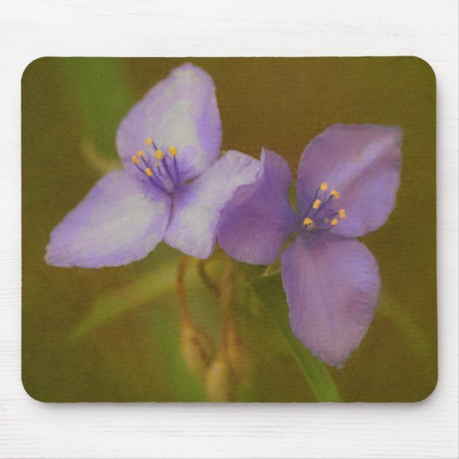 Två Söt Lila Vild Flowers Art Mouse Pad Musmatta (Framsidan)