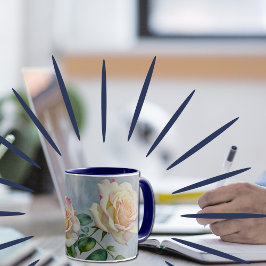 Två Söt Ro Flower Art Kopp Mugg