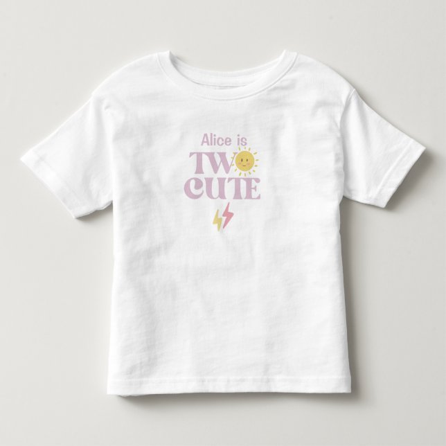 Två söta – 2-års födelsedags t-shirt för små flick (Framsida)