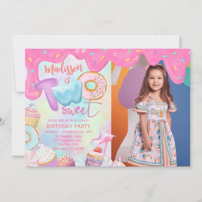 två söta anpassade foto  inbjudningar (Framsida)