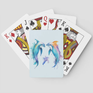 Två söta delfiner casinokort