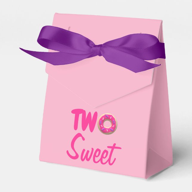 Två söta Donut 2-års födelsedag Presentaskar (Framsidan Sidan)