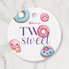 Två söta Donut-Födelsedagsfest Gåvor Etiketter