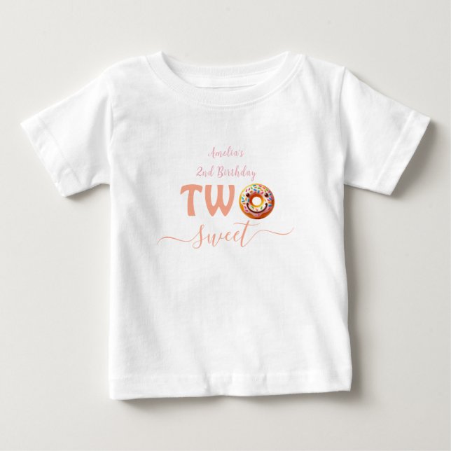 Två söta Donuts 2:a födelsedagen party T Shirt (Framsida)