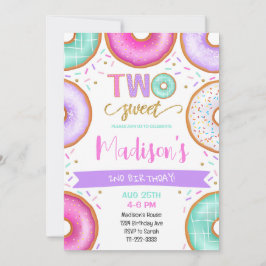 Två söta donuts 2:a födelsedagsinbjudan inbjudningar