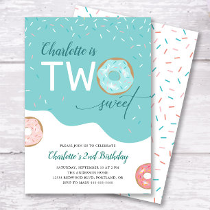 Två söta flickor, andra födelsedagsinbjudan inbjudningar