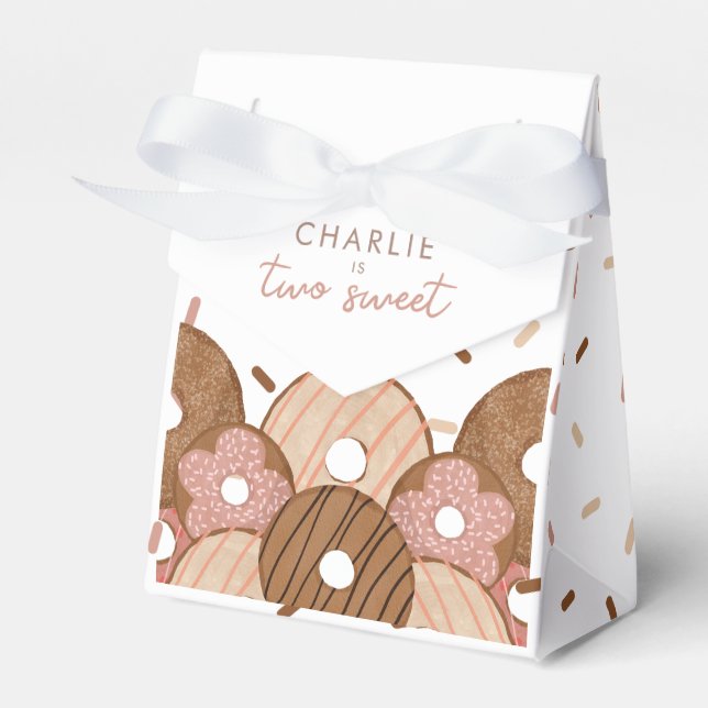 Två söta flickor Donut Birthday Presentaskar (Framsidan Sidan)