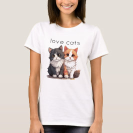 Två söta kattungar katter t shirt