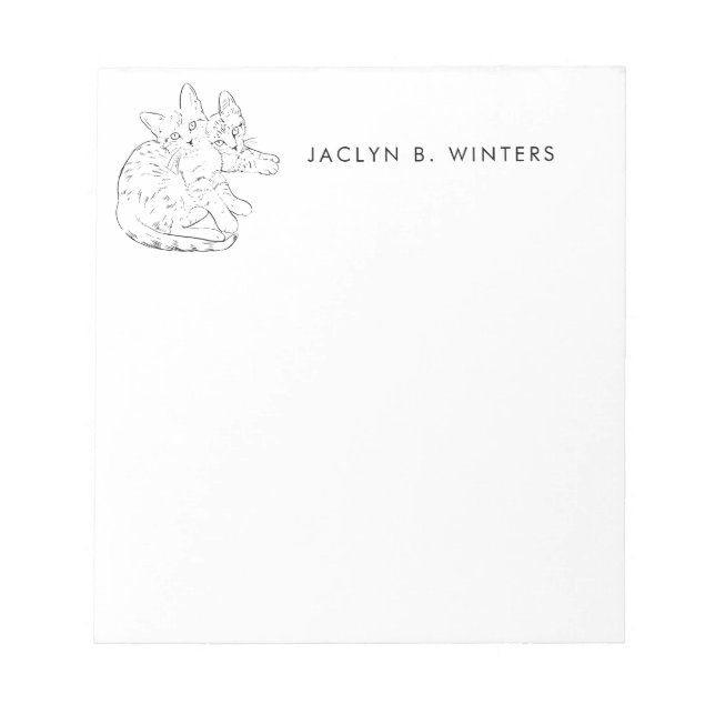 Två söta kattungar med Personlig Anteckningsblock (Framsida)