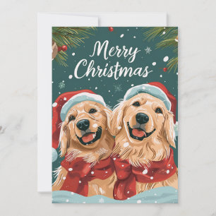 Två söta Labrador God jul Julkort