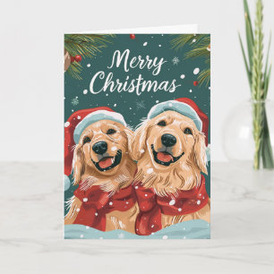Två söta Labrador God jul Personlig Helgkort