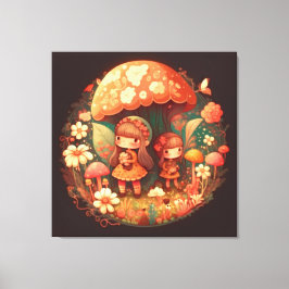 Två söta små flickor är stulna Kanvastrycket Canvastryck