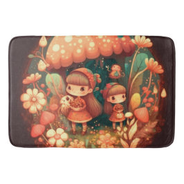 Två söta, små flickors lår badrumsmatta